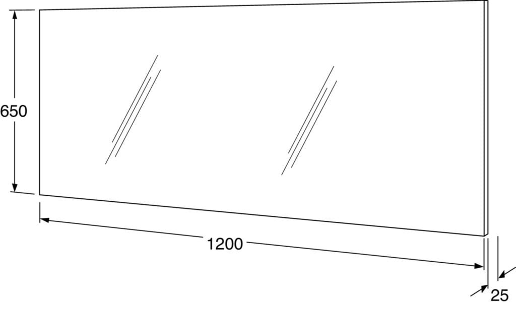 Gustavsberg 120 cm. Spejl inkl. monteringsdele 50