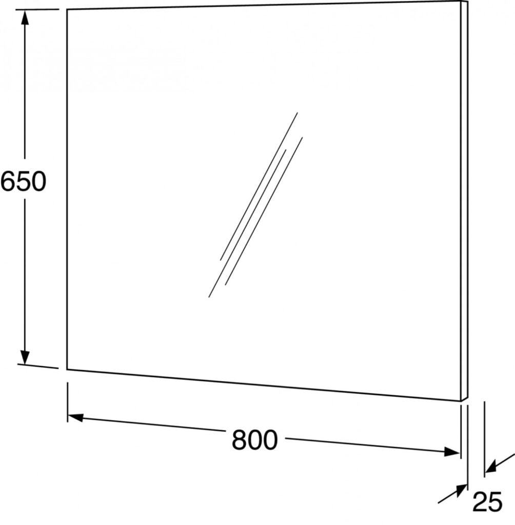 Gustavsberg 80 cm. Spejl inkl. monteringsdele 50