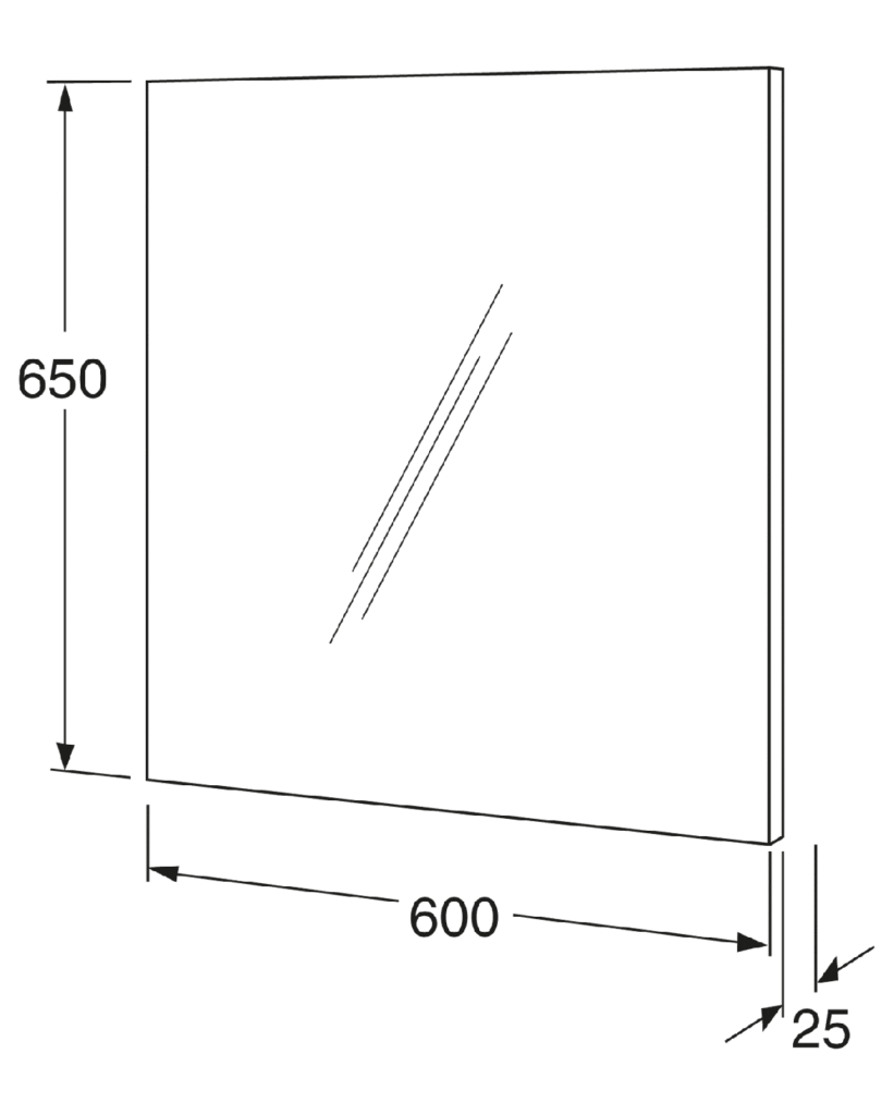 Gustavsberg 60 cm. Spejl inkl. monteringsdele 50