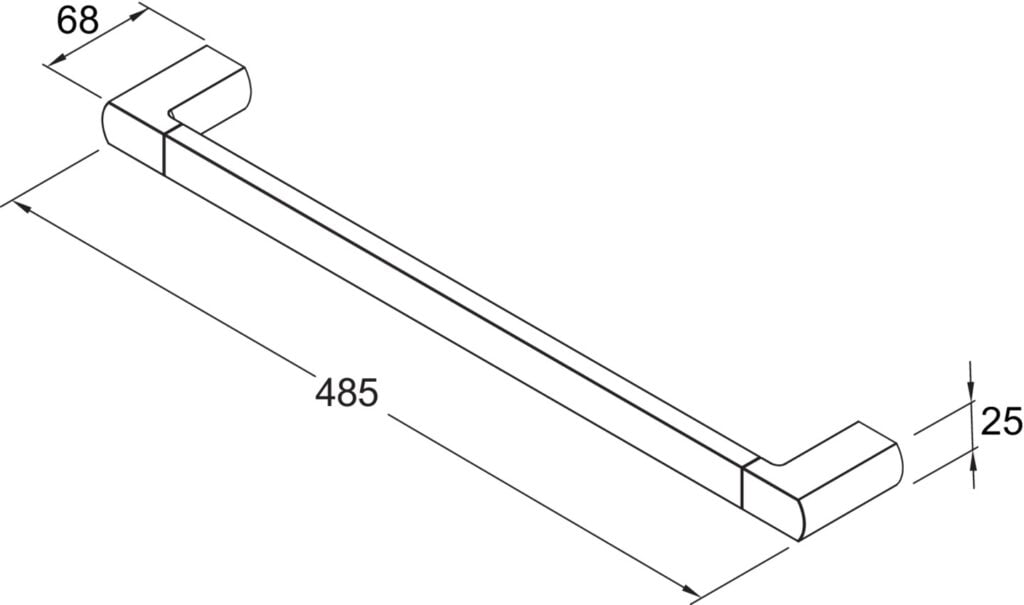 Square Håndklædestang Messing 45 cm. 51