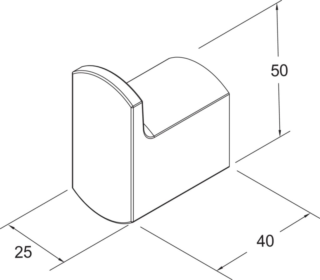 Square Håndklædekrog Børstet messing 4 cm. 51