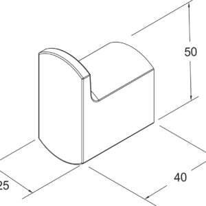 Square Håndklædekrog Krom 4 cm.