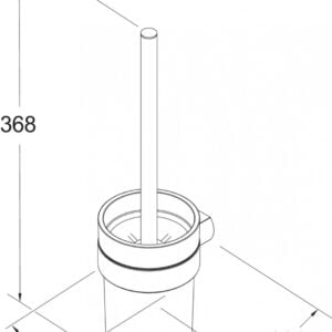 Square Toiletbørste med holder Krom