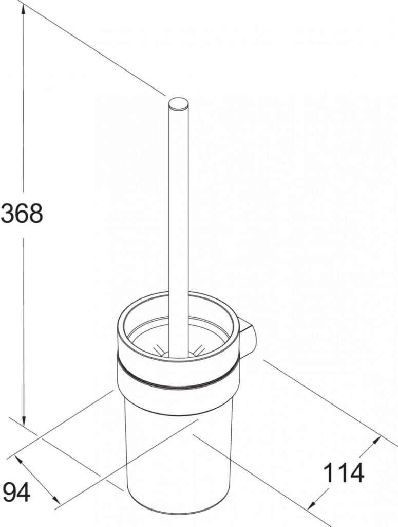 Square Toiletbørste med holder Krom 49