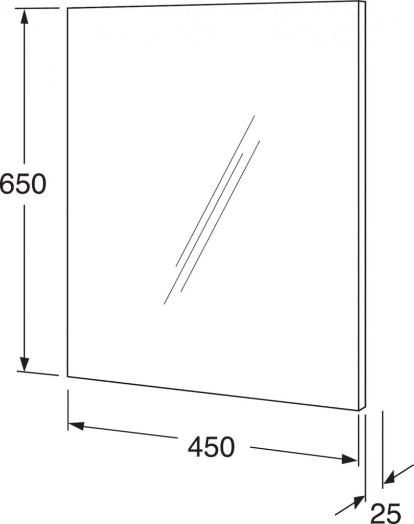 Gustavsberg 45 cm. Spejl inkl. monteringsdele 49