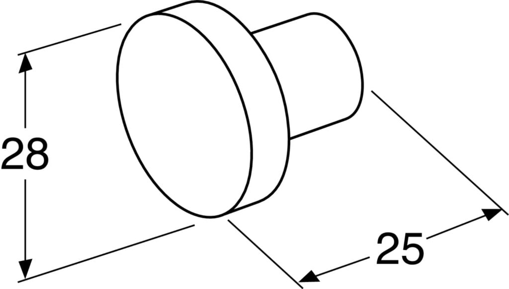 Knop K6 Sort 27mm 49