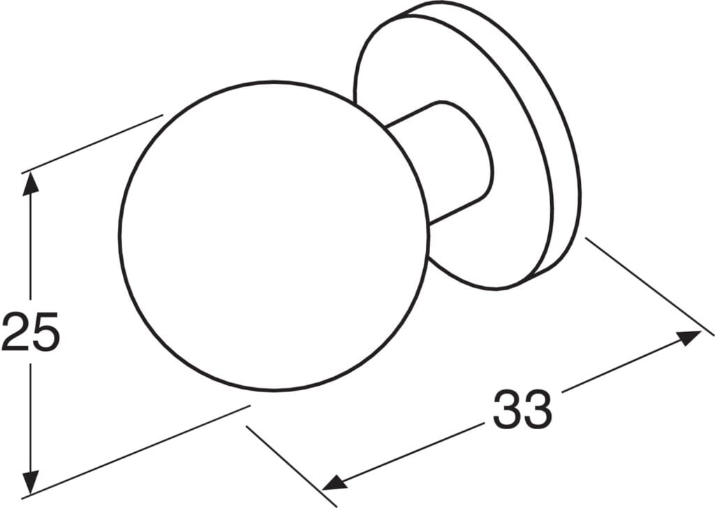 Knop K7 Sort 25mm 49