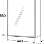 Graphic Spejlskab 45 cm., m/1 låge, Hvid. 50