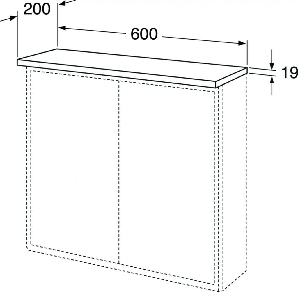 Graphic Topplade 60 x 16 cm., Hvid 51