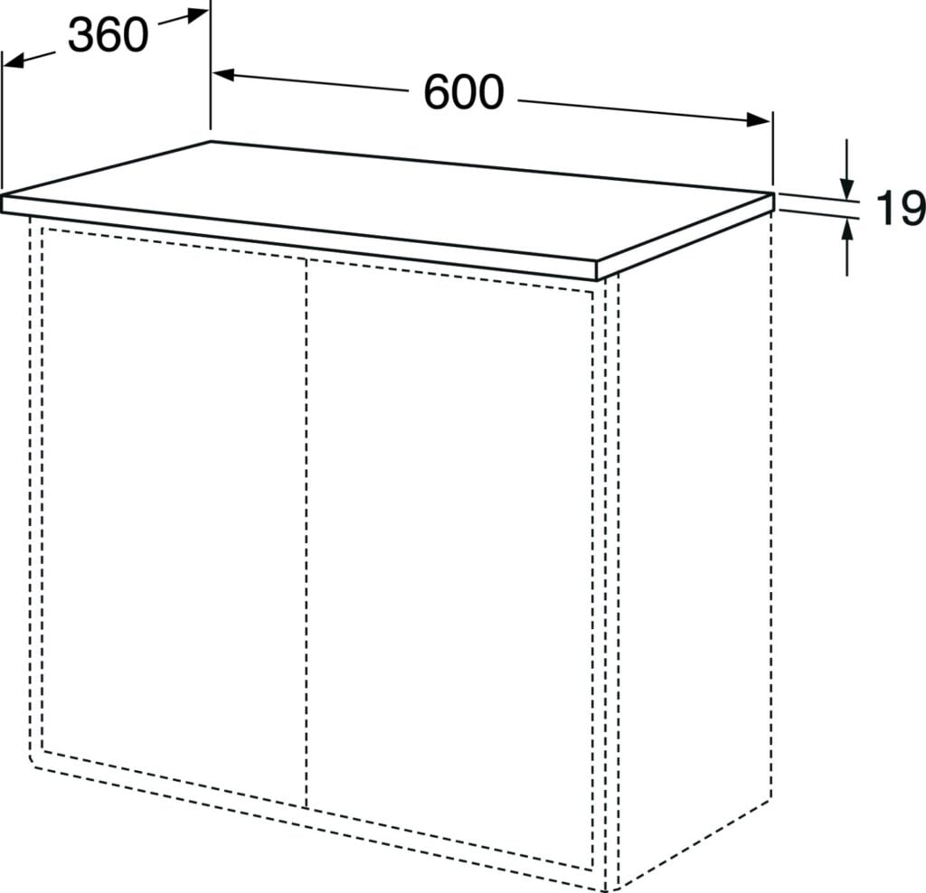 Graphic Topplade 60 x 32 cm., Hvid 51