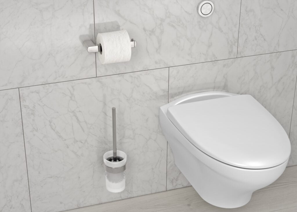 Square Toiletbørste med holder Krom 50