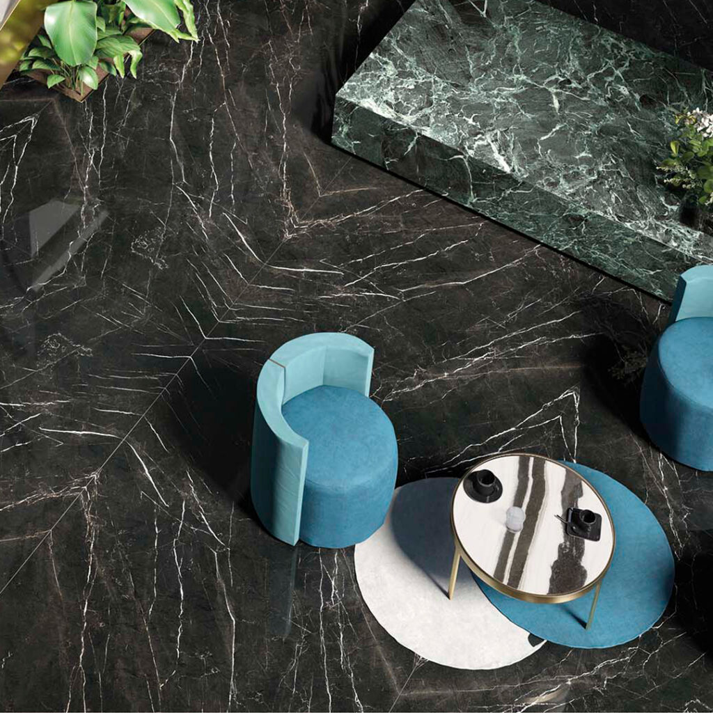 Nero Marquina, poleret, 160x320cm, 6mm 49